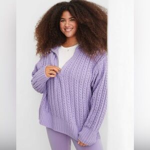 AERIE CABLE KNIT QUARTER ZIP - NWT